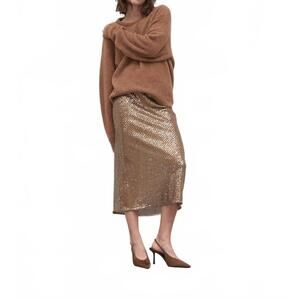NEW SECULAR sequin bias skirt in copper
